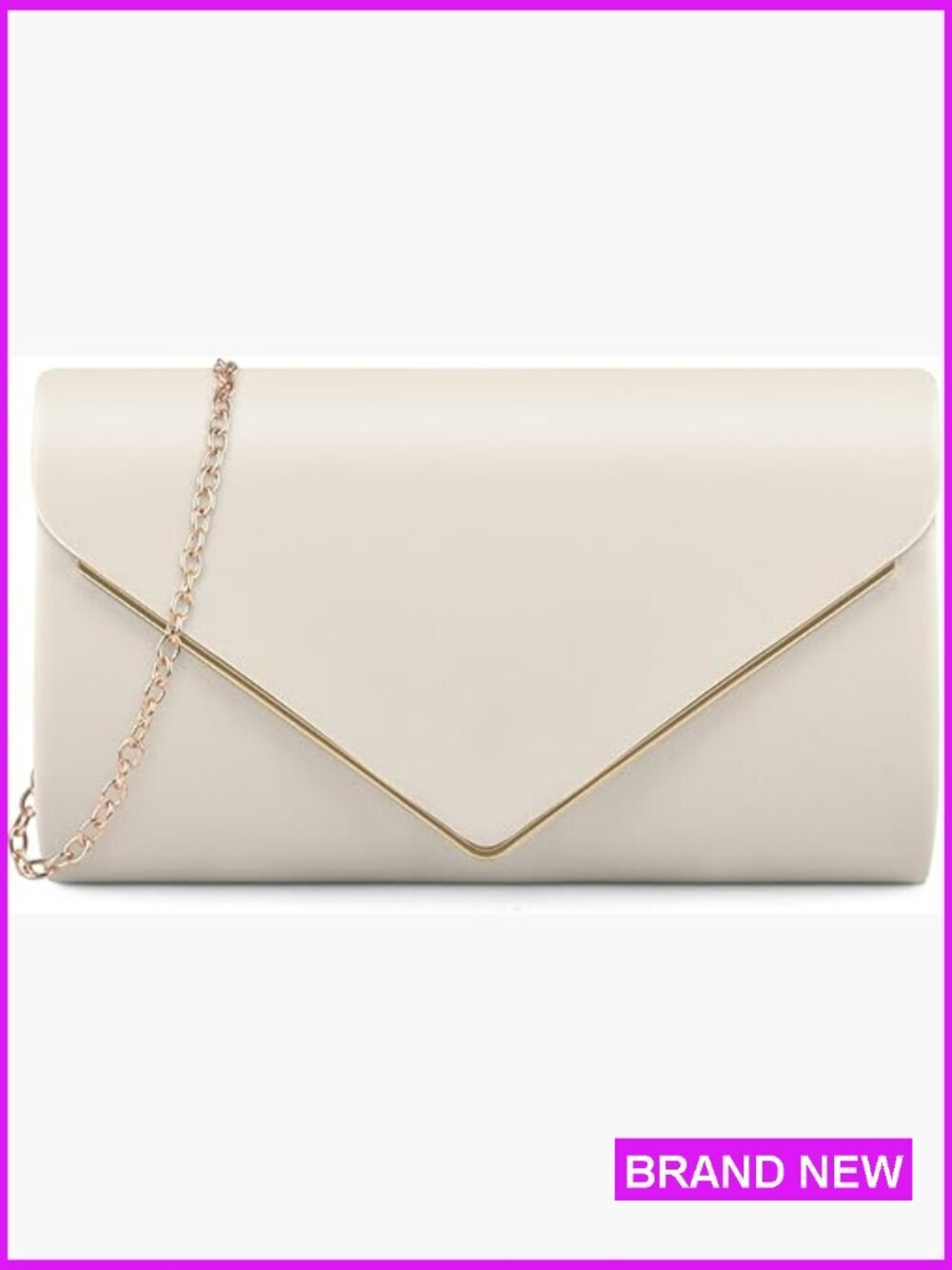 Classic Envelope Clutch Evening Bag Detachable Chain Shoulder Handbag